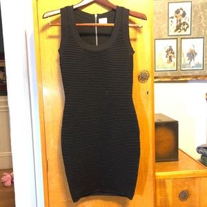 Torn by Ronny Kobo Black Ribbed Tank Dress